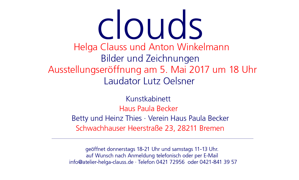 Ausstellung Mai 2017 - Kunstkabinett Haus Paula Becker